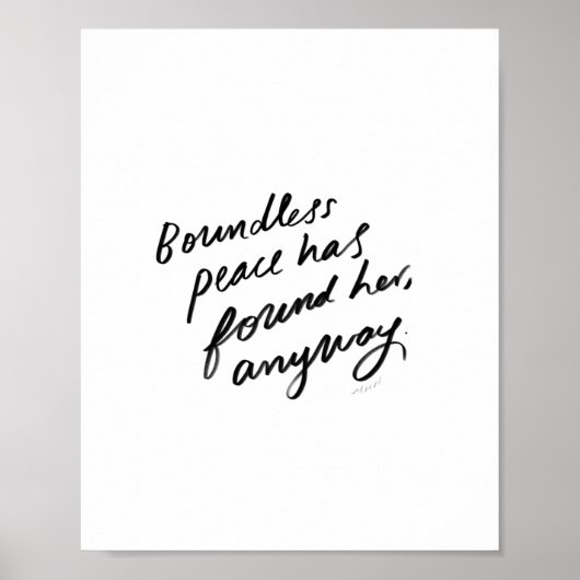 Der grenzenlose Frieden hat sie jedenfalls gefunde Poster (Vorne)