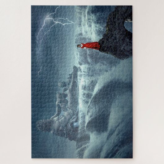 Der griechische Gott und die Frau im Rot Puzzle (Vertikal)