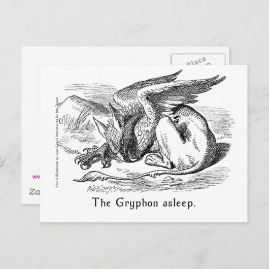 Der Griffin schläft. Alice im Wunderland Art Postkarte (Vorne/Hinten)