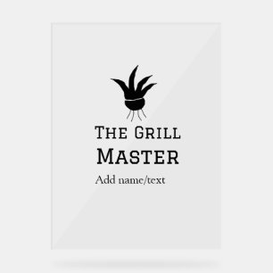 Der Grill-Meister hinzufügen Namen Text Kochen am  Acrylschild