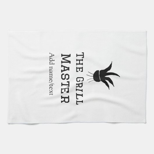 Der Grill-Meister hinzufügen Namen Text Kochen am Geschirrtuch (Horizontal)