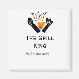 Der Grill-Meister hinzufügen Namen Text Kochen am  Magnet