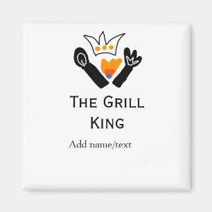 Der Grill-Meister hinzufügen Namen Text Kochen am  Magnet