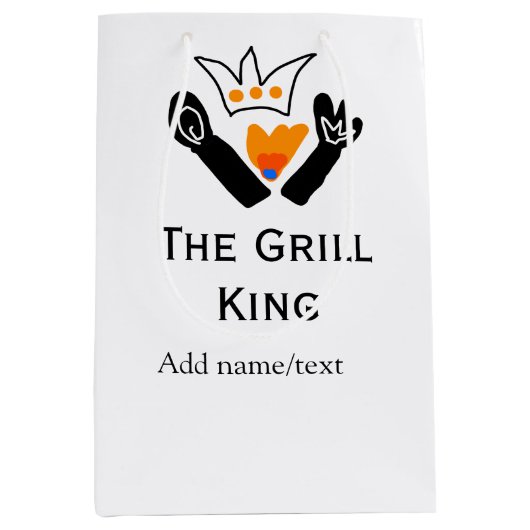 Der Grill-Meister hinzufügen Namen Text Kochen am Mittlere Geschenktüte (Vorderseite)