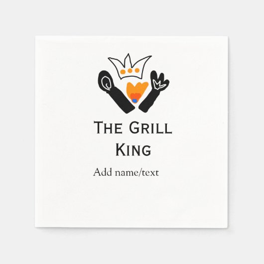 Der Grill-Meister hinzufügen Namen Text Kochen am Serviette (Vorderseite)