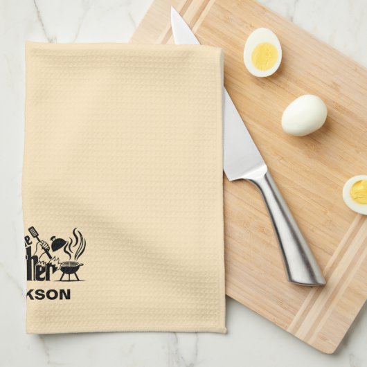 Der Grill-Vater Geschirrtuch (Viertel Falte)