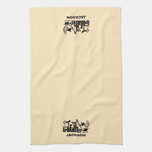 Der Grill-Vater Geschirrtuch (Vertikal)