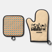 Der Grill-Vater Ofenhandschuh & Topflappen-Set (Vorderseite)