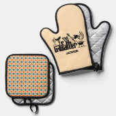 Der Grill-Vater Ofenhandschuh & Topflappen-Set (Vorderseite/Rückseite)