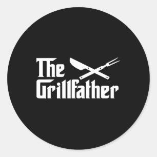 Der Grillfather Bbq Grill und Räucherofen für Männ Runder Aufkleber