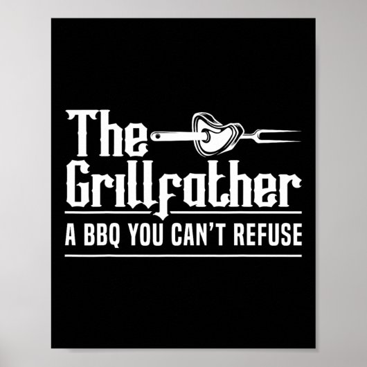 Der Grillfather Bbq Grillen Grillmaster Rbecue Poster (Vorne)
