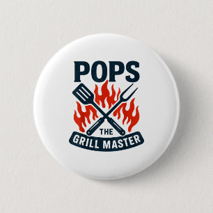 Der Grillmeister Bbq Vatertag Opa Grillen Button
