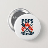 Der Grillmeister Bbq Vatertag Opa Grillen Button (Vorne & Hinten)