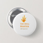 Der Grillmeister fügt Namen Text Kochen besten gel Button (Vorne & Hinten)