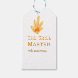 Der Grillmeister fügt Namen Text Kochen besten gel Geschenkanhänger