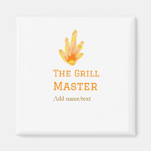 Der Grillmeister fügt Namen Text Kochen besten gel Magnet