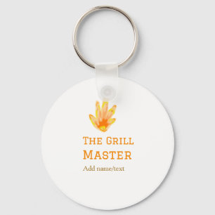 Der Grillmeister fügt Namen Text Kochen besten gel Schlüsselanhänger