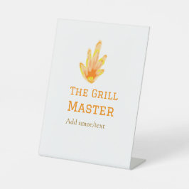 Der Grillmeister fügt Namen Text Kochen besten gel Sockelschild