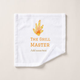 Der Grillmeister fügt Namen Text Kochen besten gel Waschlappen