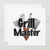 Der Grillmeister mit GRILLEN-Tools Einladung (Vorne/Hinten)