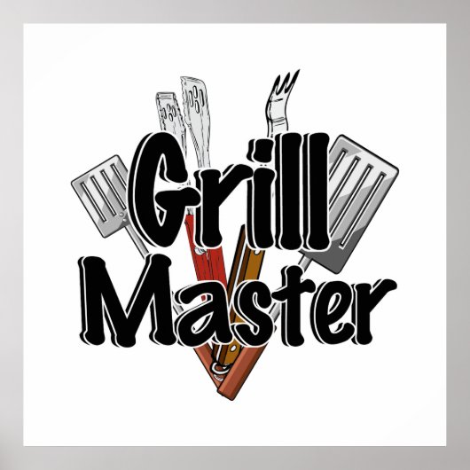 Der Grillmeister mit GRILLEN-Tools Poster (Vorne)