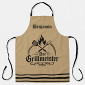 Der Grillmeister Monogramm BBQ Grill Meister Schürze (Vorderseite)