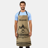 Der Grillmeister Monogramm BBQ Grill Meister Schürze (Getragen)
