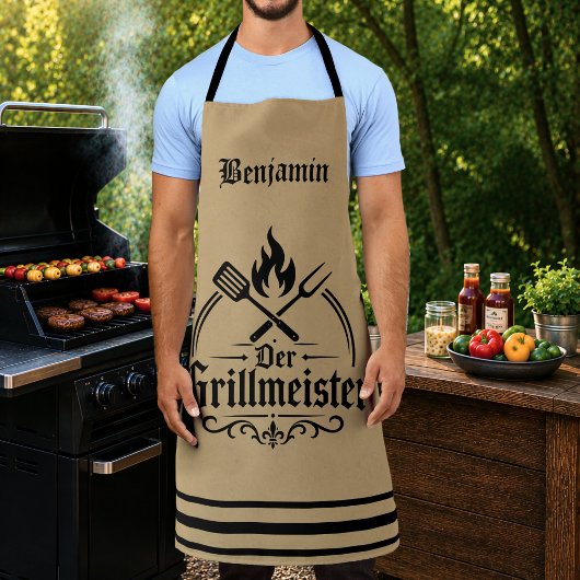 Der Grillmeister Monogramm BBQ Grill Meister Schürze