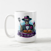 Der Grillvater Funny Skeletts Vaters Day Kaffeetasse (Links)