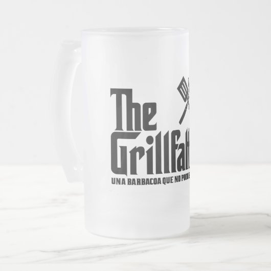 Der Grillvater Mattglas Bierglas (Vorderseite Links)