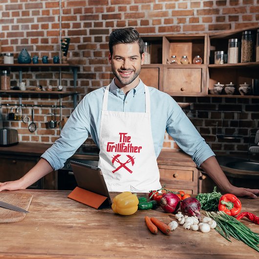 Der Grillvater mit heißen Hunden Lange Schürze