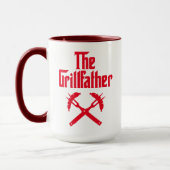 Der Grillvater mit heißen Hunden Tasse (Links)