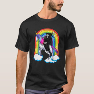 Der grimmige Sensenmann auf dem Reiten eines Einho T-Shirt