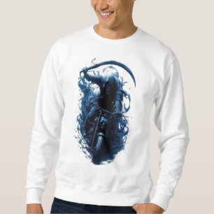 Der grimmige Sensenmann-Biker auf einem Motorrad-S Sweatshirt