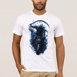 Der grimmige Sensenmann-Biker auf einem Motorrad-T T-Shirt
