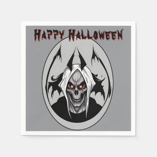 Der grimmige Sensenmann des schwarzen Augenpapiers Serviette (Vorderseite)