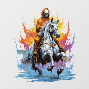 Der grimmige Sensenmann des Wilden Westens Fensteraufkleber