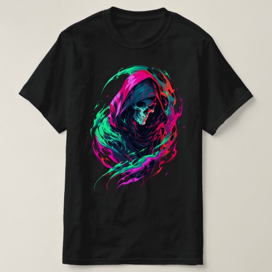 Der grimmige Sensenmann, ein psychedelischer Tod T-Shirt (Design vorne)