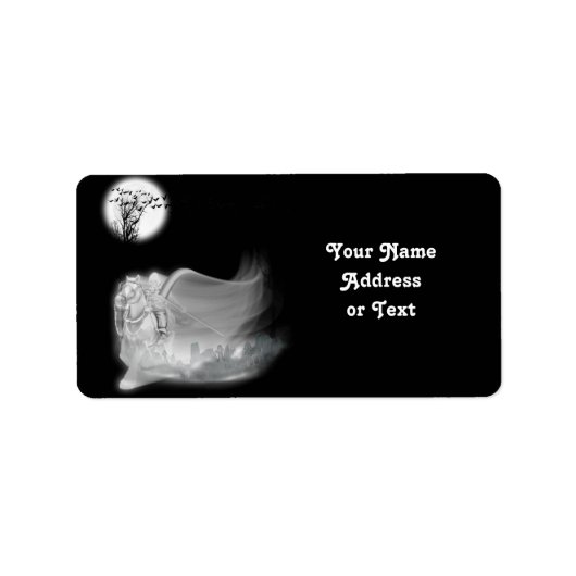 Der grimmige Sensenmann fährt vom Friedhof Adressaufkleber (Vorne)