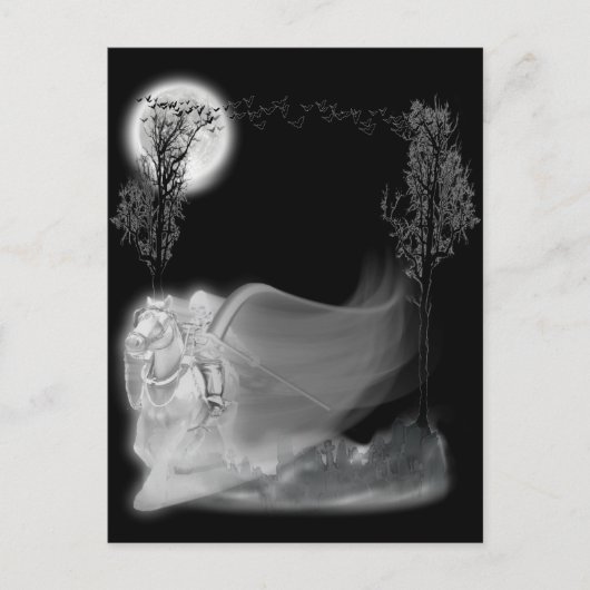 Der grimmige Sensenmann fährt wieder Postkarte (Vorderseite)