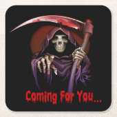 Der grimmige Sensenmann kommt zu dir Halloween Rechteckiger Pappuntersetzer (Vorderseite)