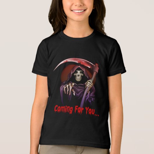 Der grimmige Sensenmann kommt zu dir Halloween Tri-Blend Shirt (Vorderseite)