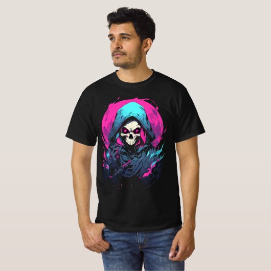 Der grimmige Sensenmann Neo Skull, Tod selbst T-Shirt (Vorne ganz)