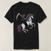 Der grimmige Sensenmann reitet ein Einhorn T-Shirt (Design vorne)