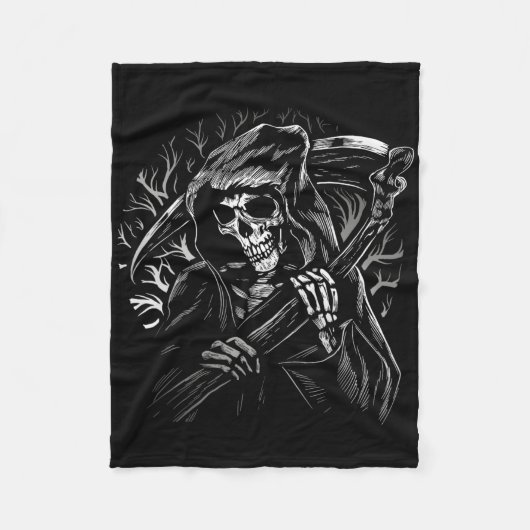 Der grimmige Sensenmann Skull Death Scythe Dead Go Fleecedecke (Vorderseite)