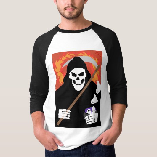 Der grimmige Sensenmann - Sleeve Raglan T - Shirt (Vorderseite)