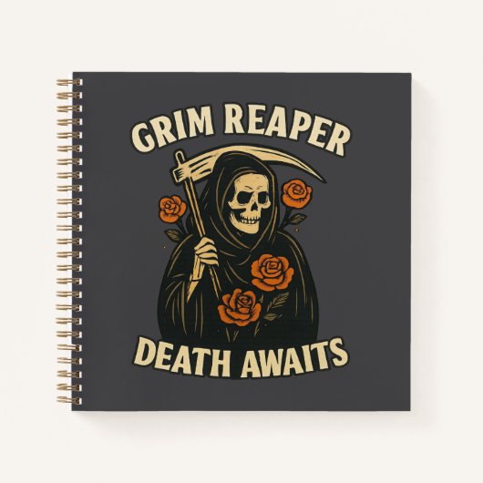 Der grimmige Sensenmann Tod erwartet gotisches Hal Notizblock (Vorderseite)