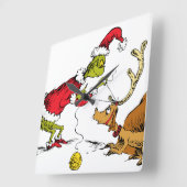 Der Grinch bereitet Max das Rentier vor Quadratische Wanduhr (Winkel)