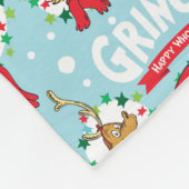 Der Grinch | Frohe Wholidays Muster Fleecedecke (Ecke)