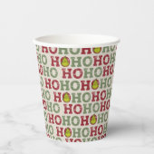 Der Grinch | Ho Ho Ho Muster Pappbecher (Vorderseite)